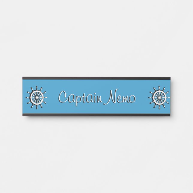 Porta Placa de Nome - Nome com Rodas de Navio (Frente)