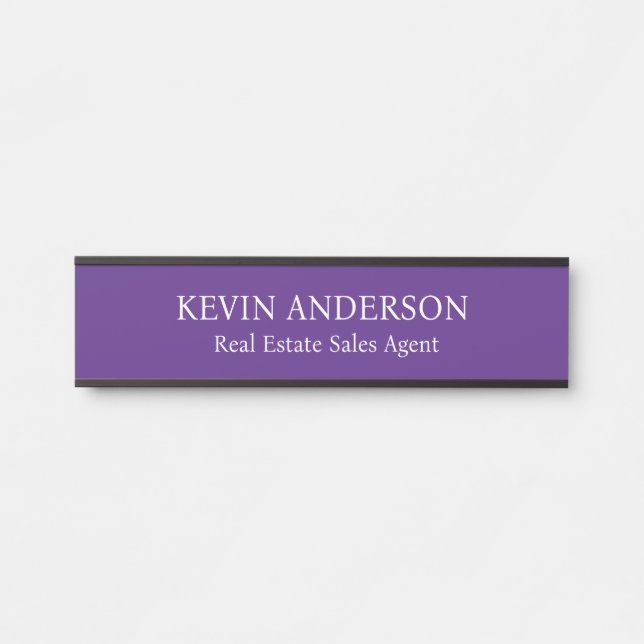 Porta Placa de Nome Personalizada Profissional para Port (Frente)