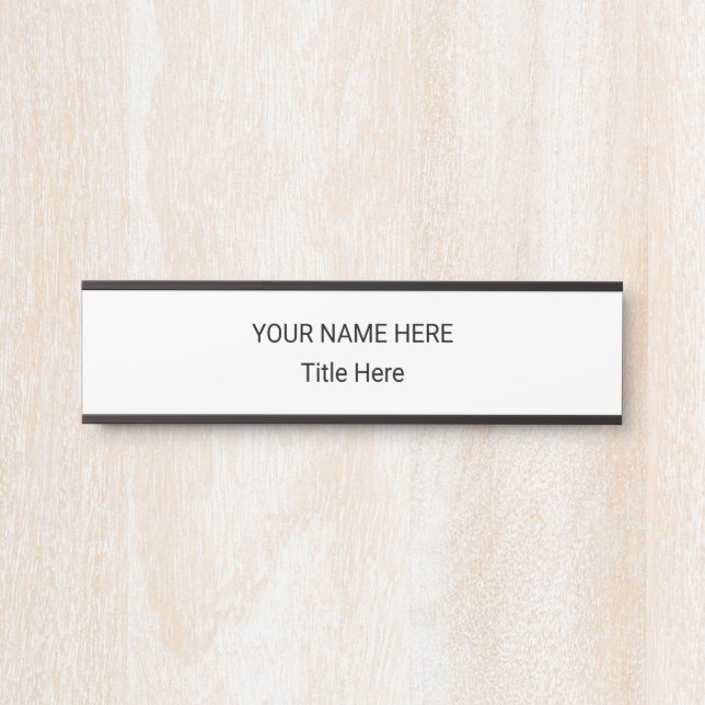 Porta Placa de Nome Personalizada Simples & Sinal de Pen (Frente)