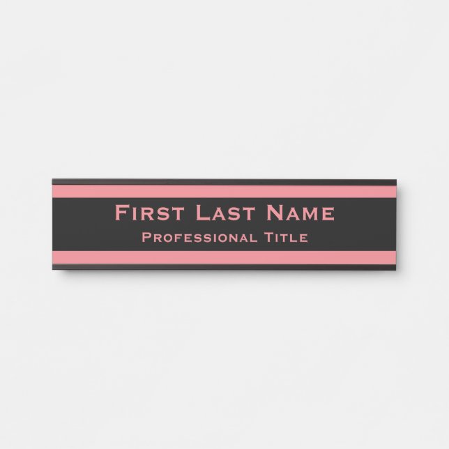 Porta Placa de Nome Rosa Sinais de Placa de Identificaçã (Frente)