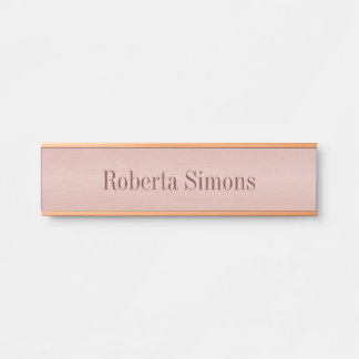 Porta Placa de parede de fixação de Rosa metálico
