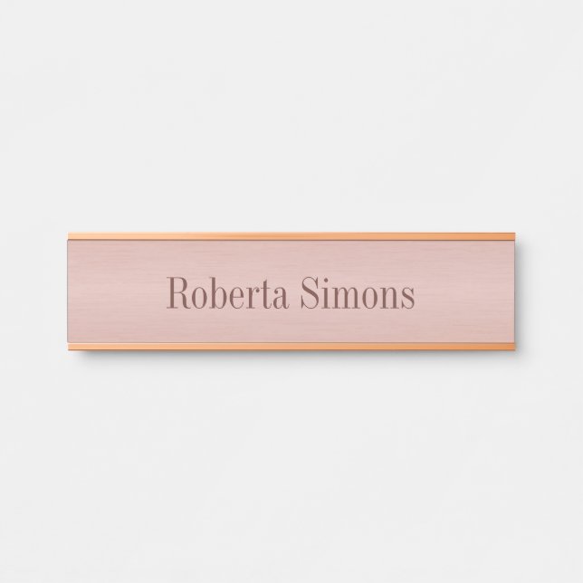 Porta Placa de parede de fixação de Rosa metálico (Frente)
