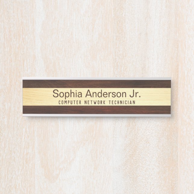 Porta Placa Personalizada de Madeira para Escritório Mod (Frente)