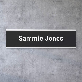Porta Placa personalizada de nome preto alterável para p