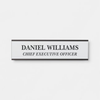 Porta Placa Personalizada Nome Profissional Sinal de Por