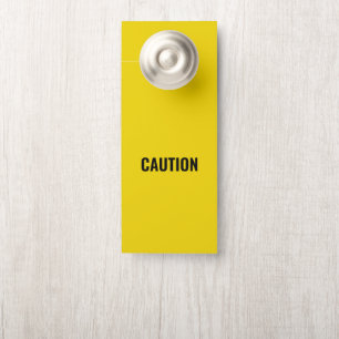 Porta Sinal de aviso amarelo preto "Causa"