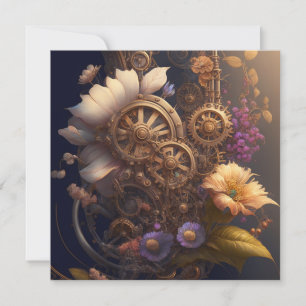 Porta Steampunk com Flores Roxas