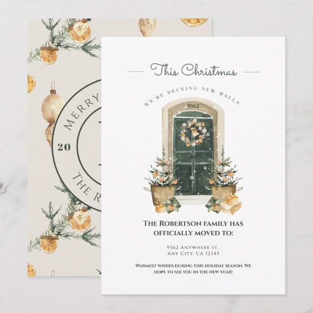 Porta Verde Chique Anúncio de Nova Casa Sazonal (Frente/Verso)