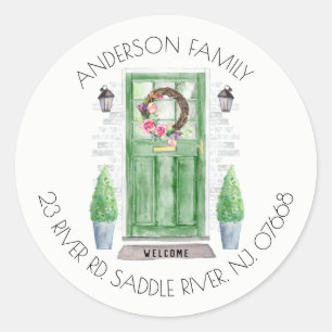 Porta Verde   Novo adesivo do rótulo do endereço