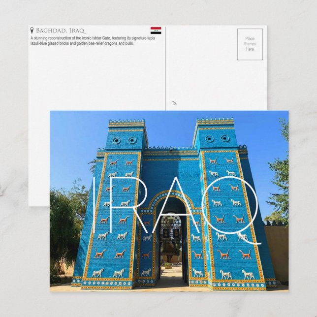 Portão de Ishtar, Bagdá, Iraque Cartão Postal de V (Frente/Verso)
