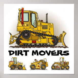 Portas Grande Bulldozer Dirt Movers Poster Impress