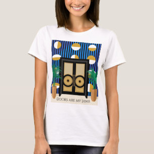 Portas São Minha Obra   Camiseta Art Déco com Bloc