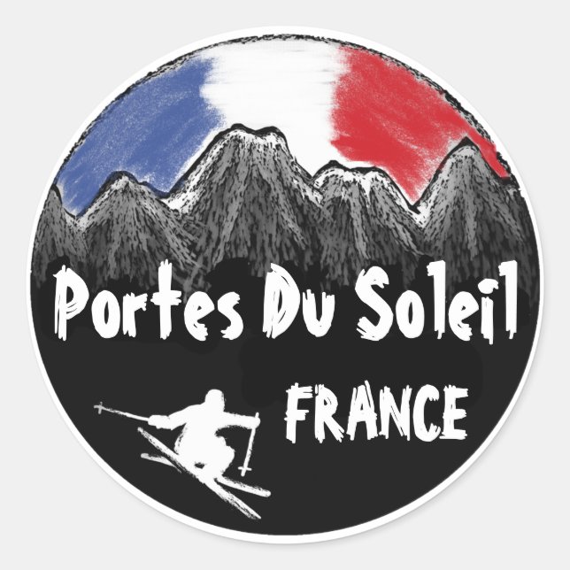 Portes Du Soleil França: autocolante (Frente)