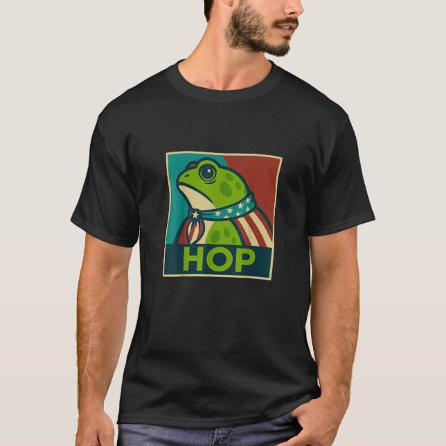 Portland Frog Hop T-Shirt | Funny Retro Amphibian  (Frente)