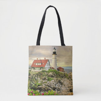 Portland Head Light Tote Bag com fotos diferentes
