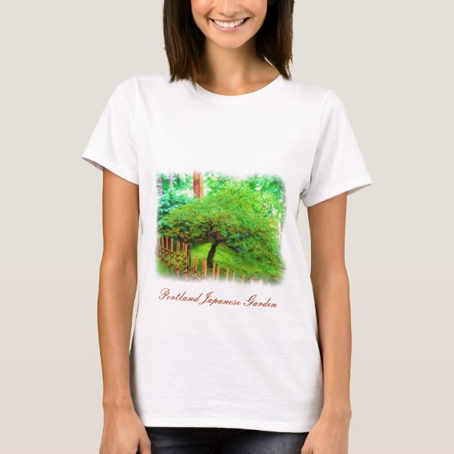 Portland Japonês Garden Watercolor t-shirt (Frente)