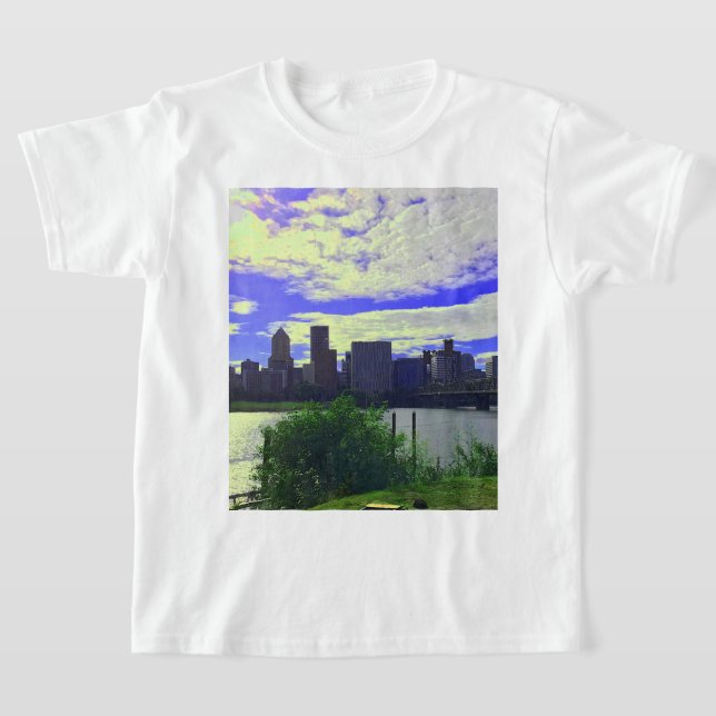 Portland, Oregon Skyline nº 2 T-Shirt (Postura )