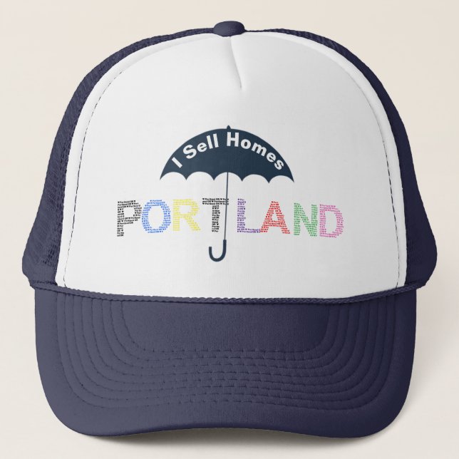 Portland Real Estate Homes Marinho Baseball Boné H (Frente)