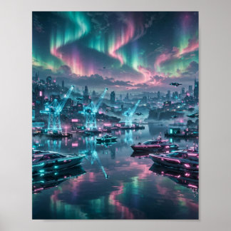 Porto da Aurora — Poster de Arte da Cidade Costeir