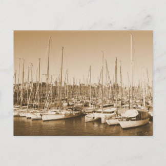 Porto de Barcelona - Barcos a vela - Cartão postal