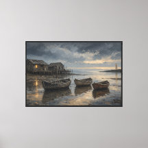 Porto em Lamplight Coastal Canvas