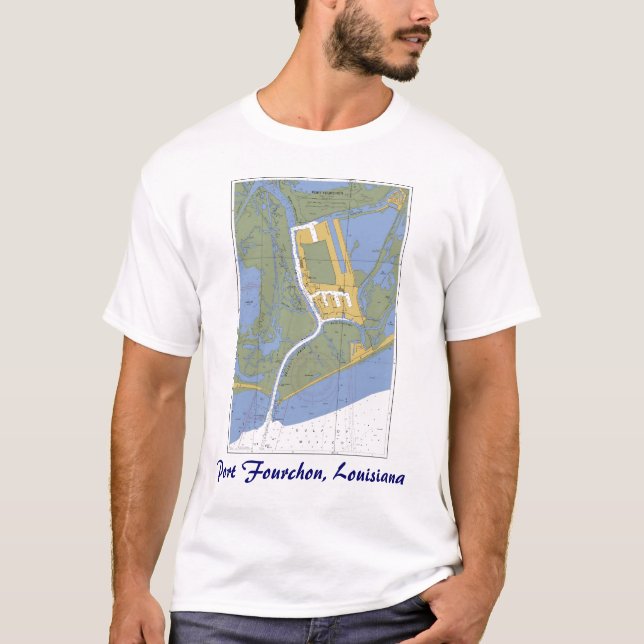 Porto Fourchon, t-shirt náutico da carta de (Frente)