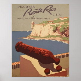 Porto Rico EUA Viagens vintage Poster Impressão de