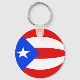 Porto Rico Fisheye Flag Chaveiro