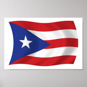Porto Rico Flag Poster Impressão