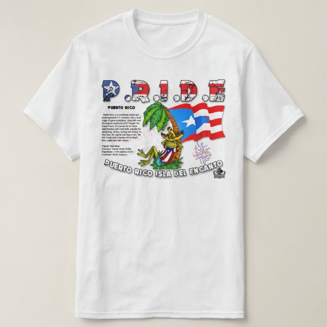 Porto Rico P.R.I.D.E - T-Shirt (Frente do Design)