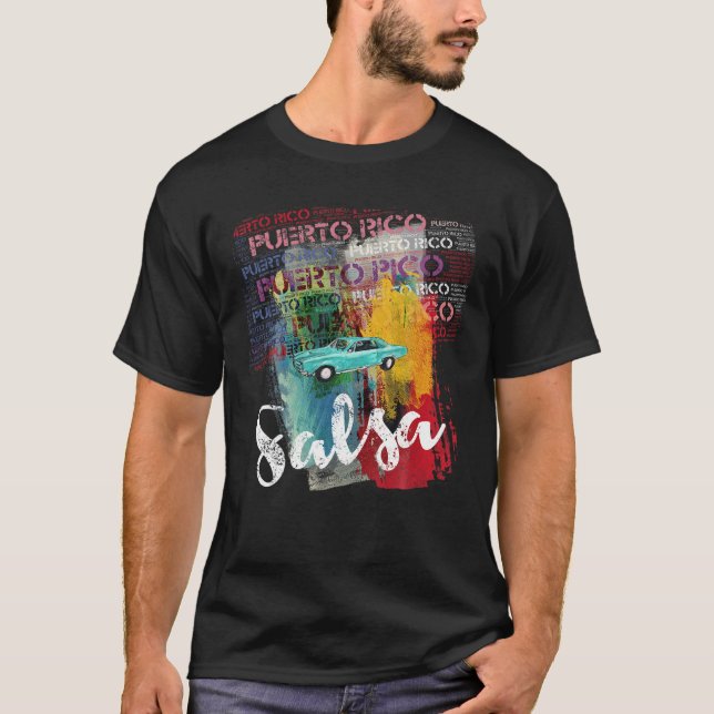 Porto Rico Salsa Oldtimer Car T Camisa I Salseros (Frente)