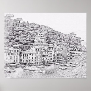 Portofino romântico sonhador, poster de Italia