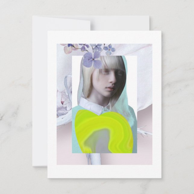 Portrait jeune fille pastel fluo collage numérique (Frente)