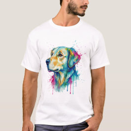 Portrato Cachorro-Aquarela Splash of Soul T-Shirt