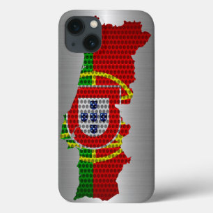 Portugal Bandeira e Mapa de Aço Furo Metálico