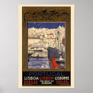 Portugal Poster vintage de Lisboa 1929