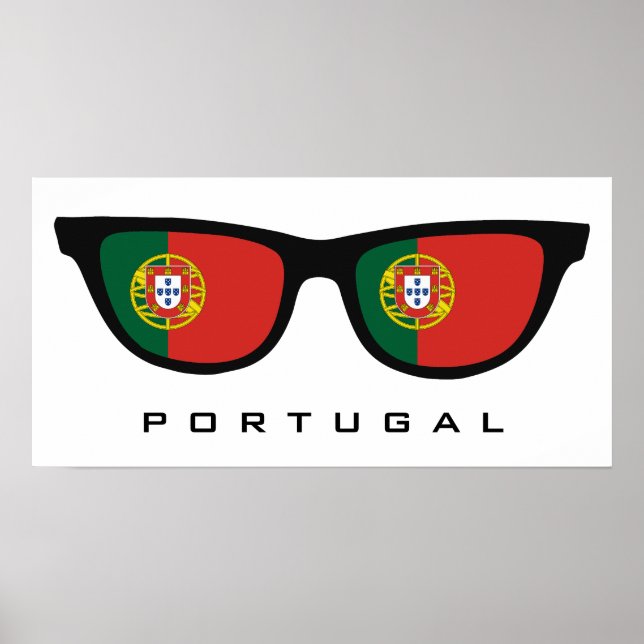 Portugal Shades de texto personalizado e poster de (Frente)