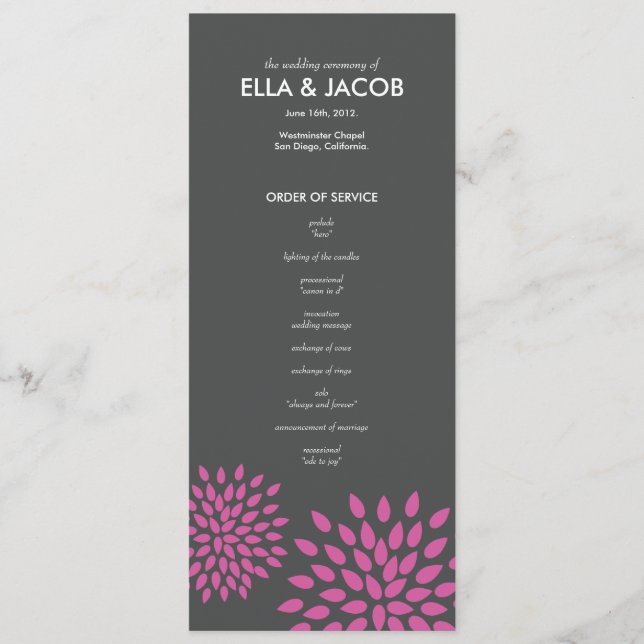 Posh Petals | Berry | Programa Cerimônia (Frente)