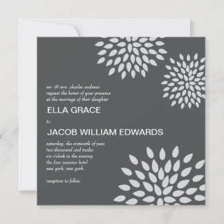 Posh Petals | Prata | Convite Para Casamento