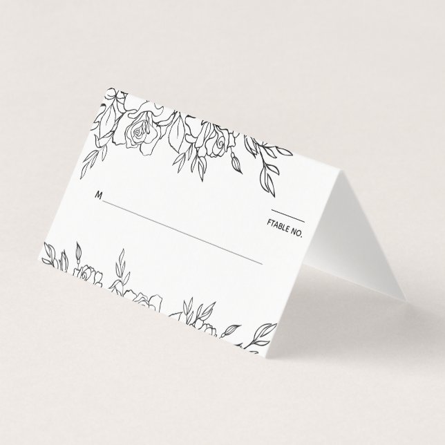 Posse Do Cartão De Colocação De Rosa De Casamento  (Frente)