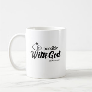 "Possível com caneca de café de escritura do deu