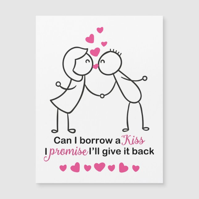 Posso emprestar um Design de Casal Beijo (Frente)