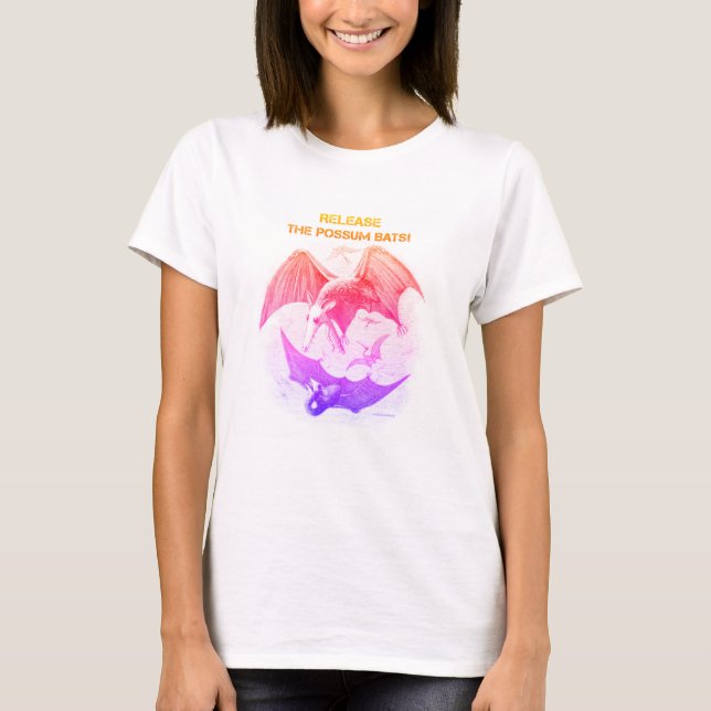 Possum Bats Rainbow na T-Shirt feminina (Frente)