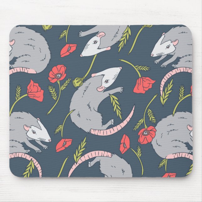 Possum e Poppy Flower Mousepad (Frente)