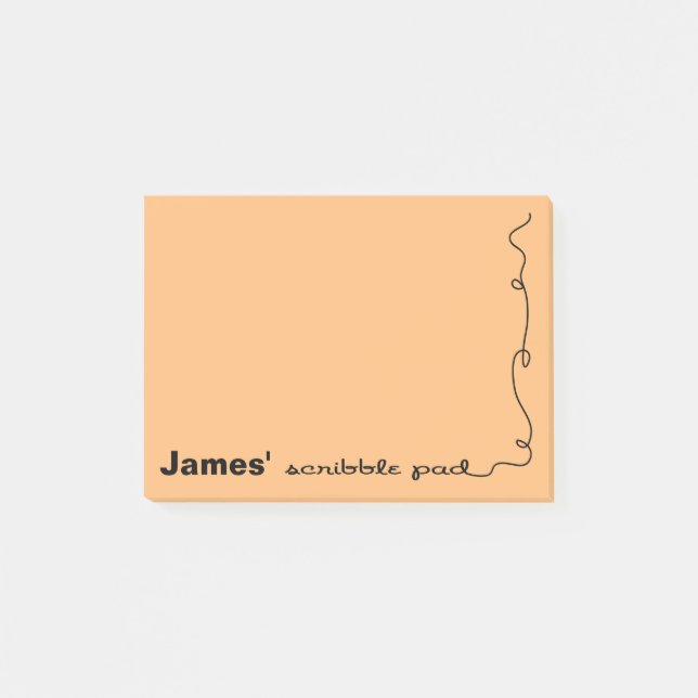 Post-it Nome Personalizado Bloco de Escrivagem Laranja (Frente)