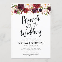 Posta Floral Burgundy Convite para Casamento Brunc