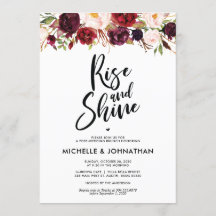 Posta Floral Burgundy Convite para Casamento Brunc