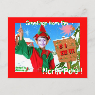Postal # 1 Saudações Elf do Cartão de Posto do Polo Norte