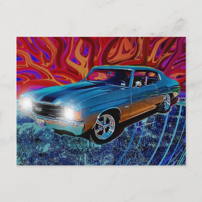 Postal 72 Cartão de Posto Chevy Chevelle (Frente)
