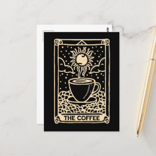 Postal A academia escura do cartão tarot do café